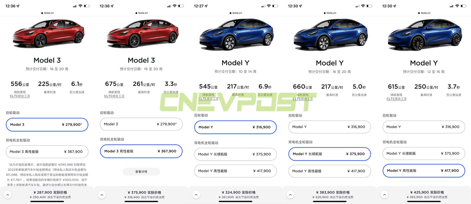 Model 3 deals price history