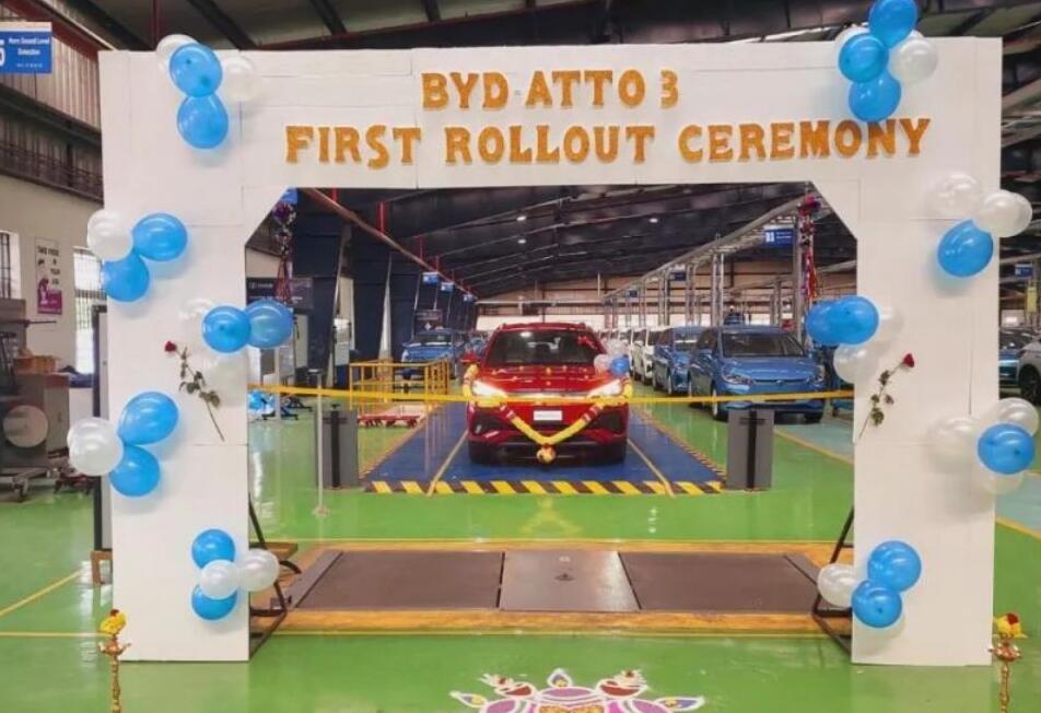 BYD India plant sees first Atto 3 roll off line-CnEVPost