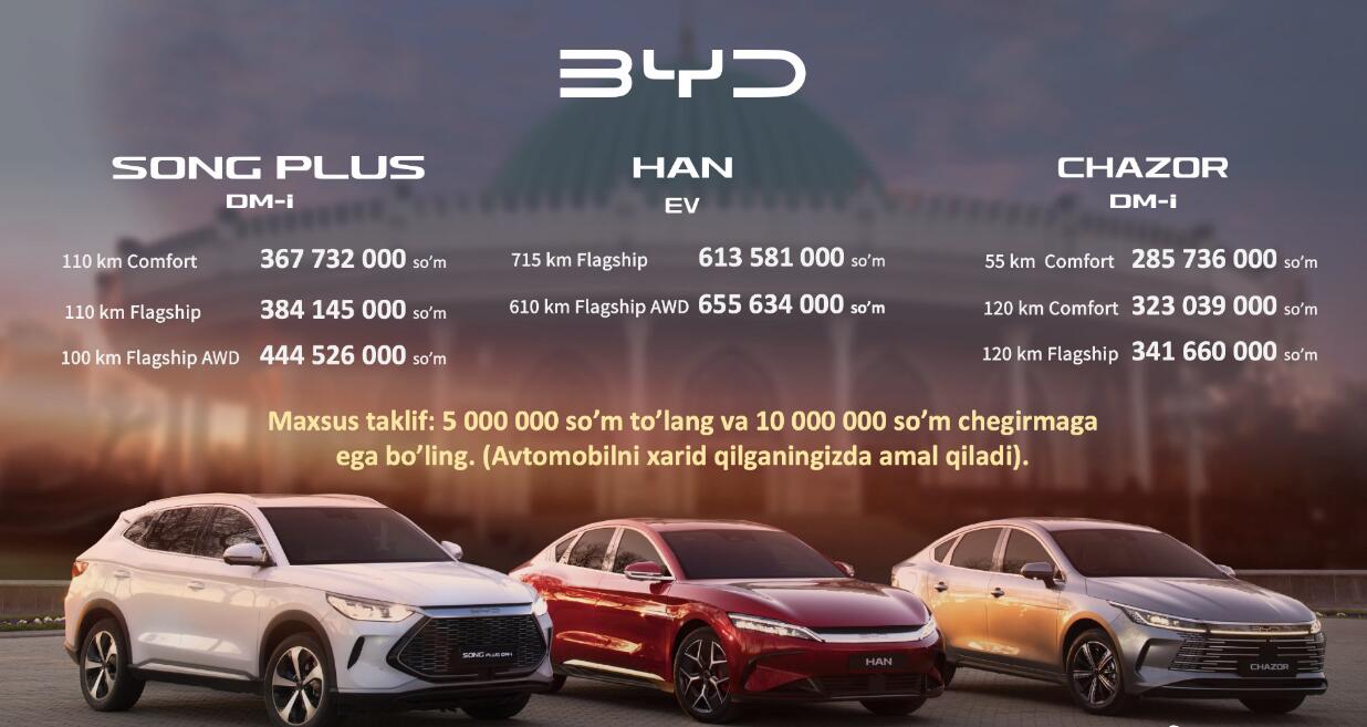 BYD makes brand debut in Uzbekistan, starts local pre-sales of 3 models-CnEVPost